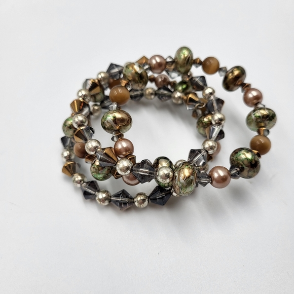 Rose, Grey Green and Gold Bracelet Bundle - 3 Unique Pieces - Picture 4 of 5